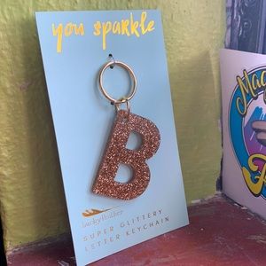 Rose Gold Glitter Keychain